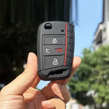 適用於大眾 VW Atlas Tiguan Golf Alltrack SportWagen R Polo E-Golf 折疊翻蓋 4 鍵鑰匙的矽膠鑰匙套 10 最佳銷售 福斯高爾夫 - №1