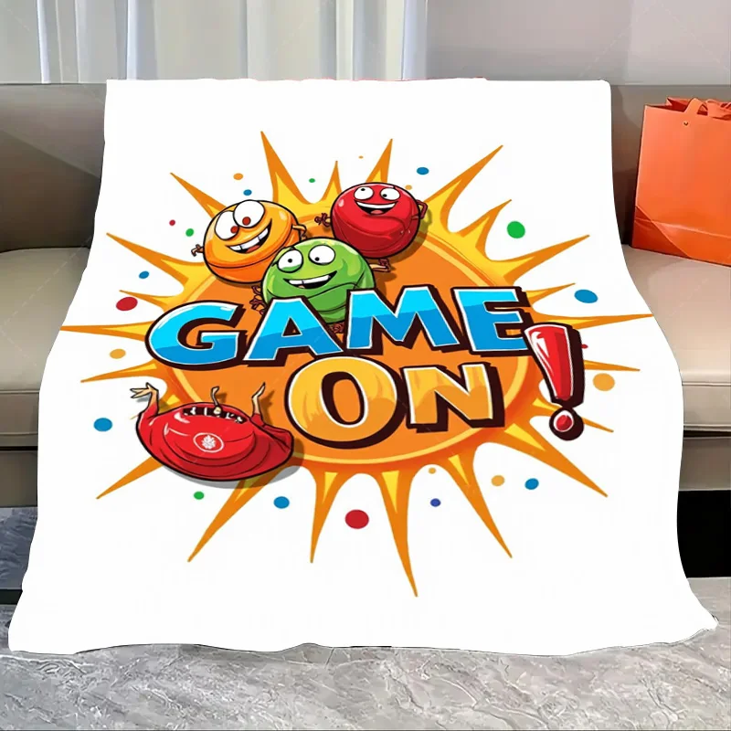 

1pc Flannel Blanket "Game On! Fun Cartoon Characters Blanket for Kids Room Decor"