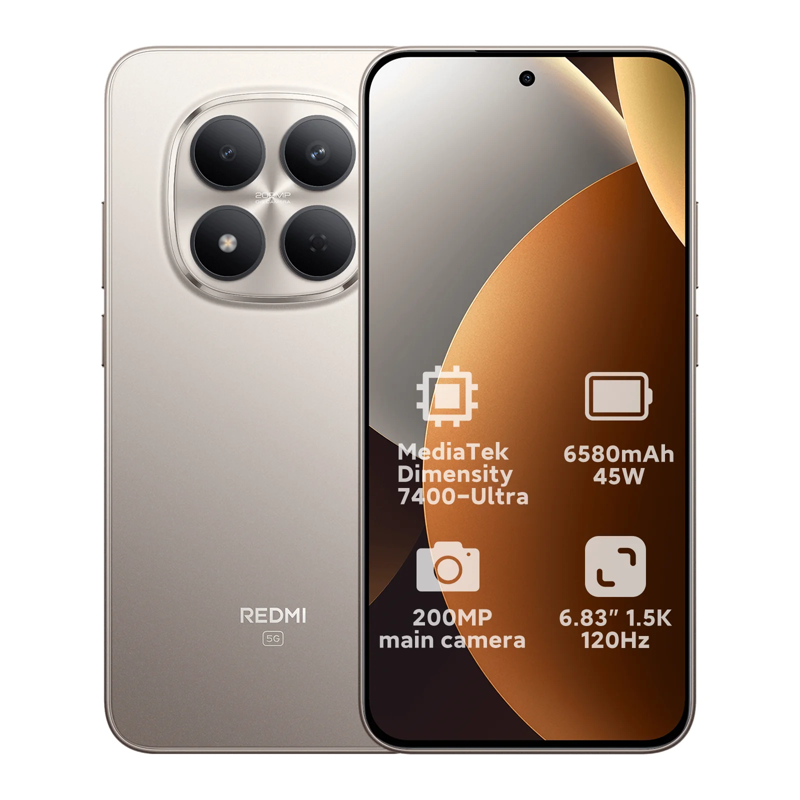 Globale versie Redmi Note 15 Pro 5G Dimensity 7400-Ultra Smartphone 6580mAh 45W batterij 200MP OIS hoofdcamera Xiaomi mobiel
