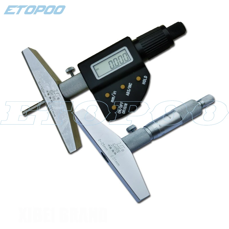 25mm 50mm 100mm 0-150mm digital depth micrometer  0.001mm Electronic Depth Micrometer Base Machinist Mico Gauge deep micrometer