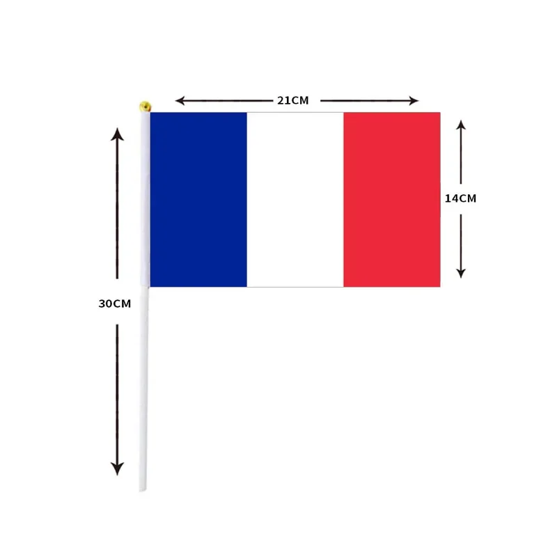 

10 Pcs/lot France Hand Waving Flags 14x21cm France Flag Wholesale