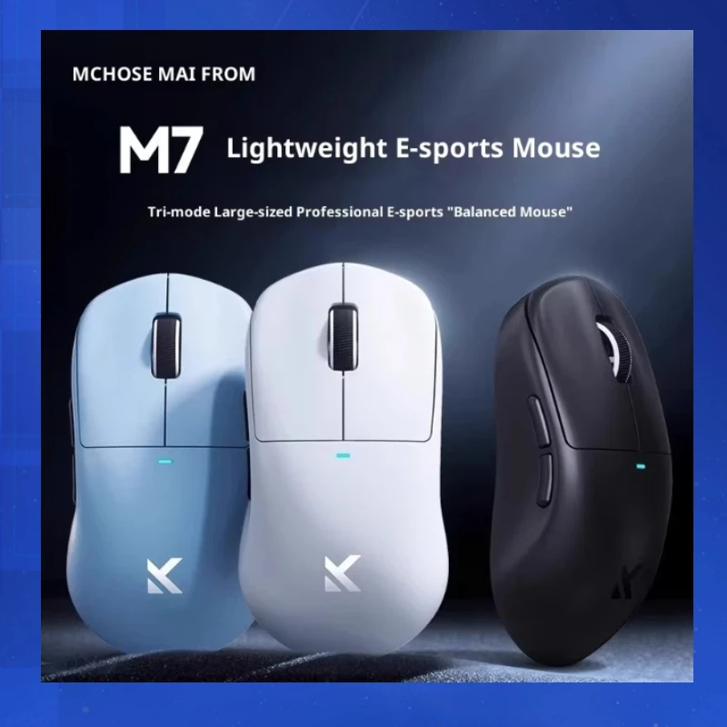 

Официальная игровая мышь Mchose M7, три режима Pro2.4g, беспроводная Bluetooth Paw3395, профессиональная легкая компьютерная офисная мышь