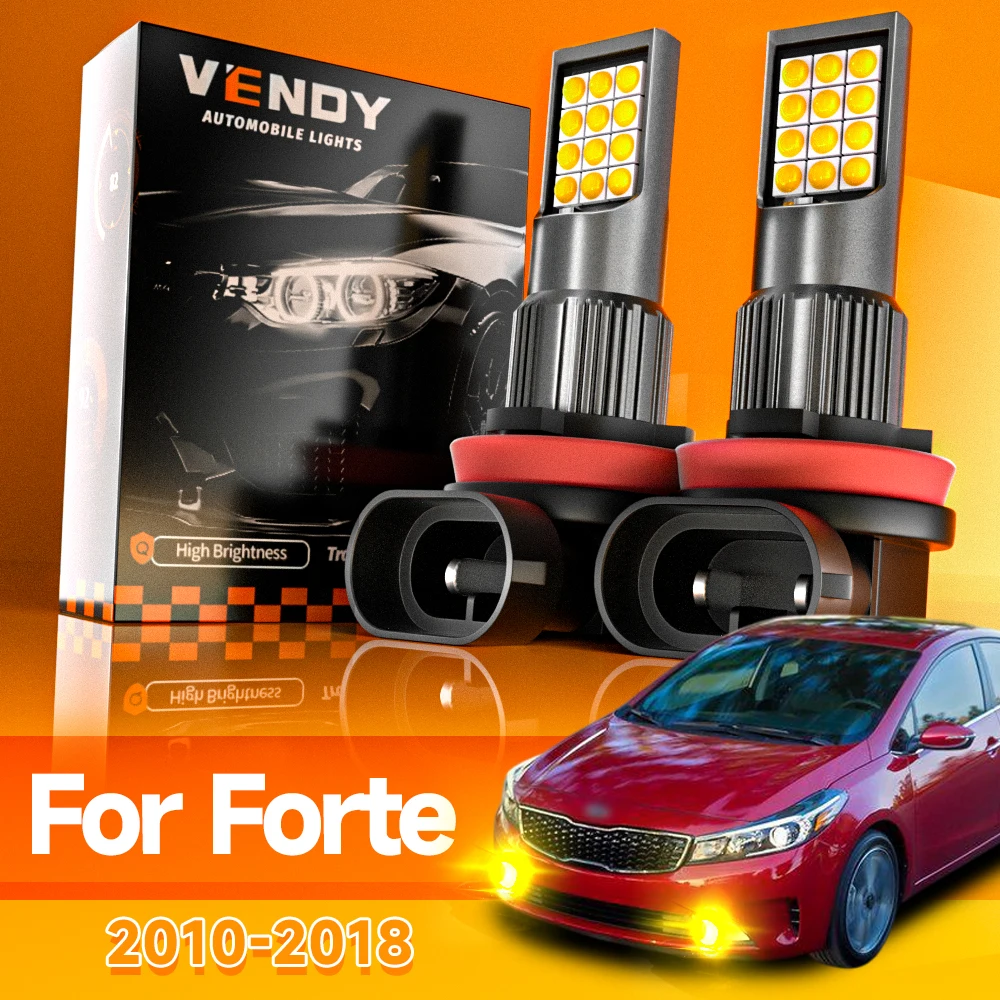 2 uds para Kia Forte 2010-2018 luz antiniebla LED 2011 2012 2013 2014 2015 2016 2017 accesorios Canbus