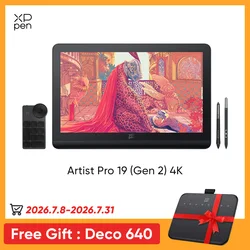 XPPen Artist Pro 19 (Gen 2) Monitor per tablet grafico 4K con stilo 99.8% sRGB X3 Pro Display da disegno da 18,4 pollici per Windows Mac