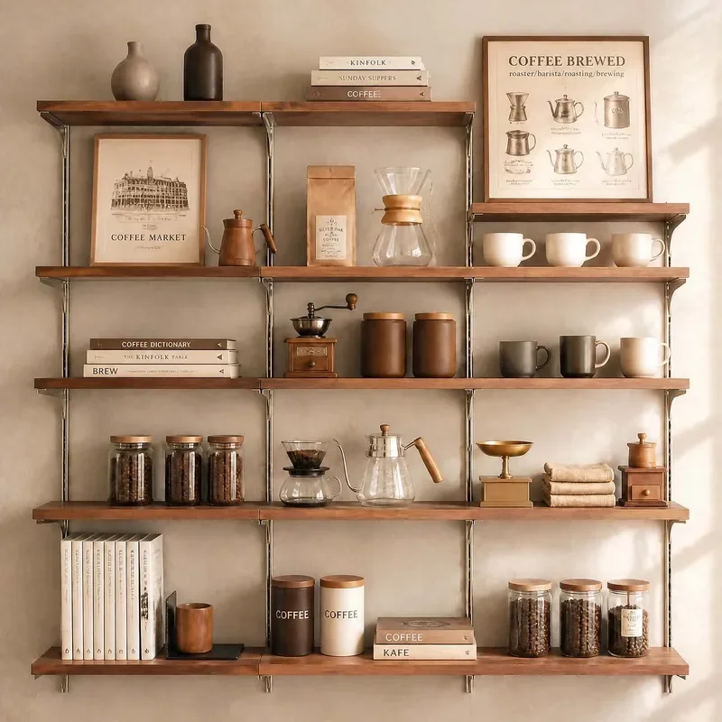 Wooden Baffle Display Stand Free Combination Bookshelf Stainless Steel Multi Layer Shelf Modular Storage Rack for Home Office