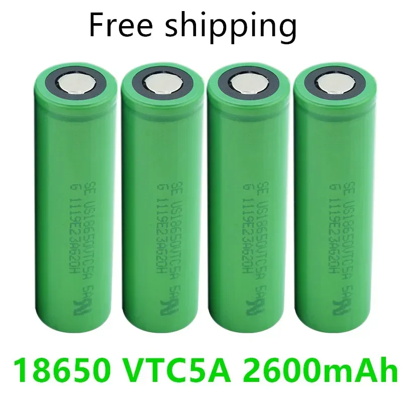 10 PCS 100% High Drain VTC5A 18650 battery Li-ion Lithium Battery high Capacity 2600mAh For Flashlight headlight Sony batteries