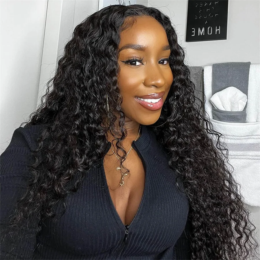 Water Wave Ready to Wear Closure Wig 6×4 Pre Cut Lace Glueless Human Hair Wigs Ready to Go Glueless Wig