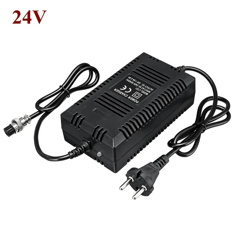 RISE-Smart Charger 24V For Lead Acid AGM Gel Battery 12AH 14AH Electric Scooter Charge Adapter 1.6A-2.0A 3 Pins XLR EU PLUG