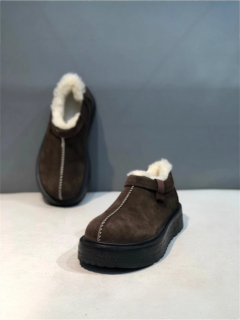 

Men's Winter Snow Boots Low Cut Thick Bottom Warm Fleece Lined Outdoor Casual Boots round Toe Short Shaft Booties