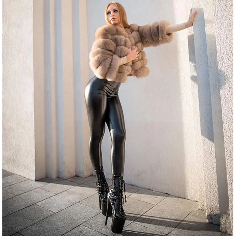Hoge taille PU lederen broek dames plus maat elastische straat Sle herfst winter nieuwe collectie sexy basislaag broek