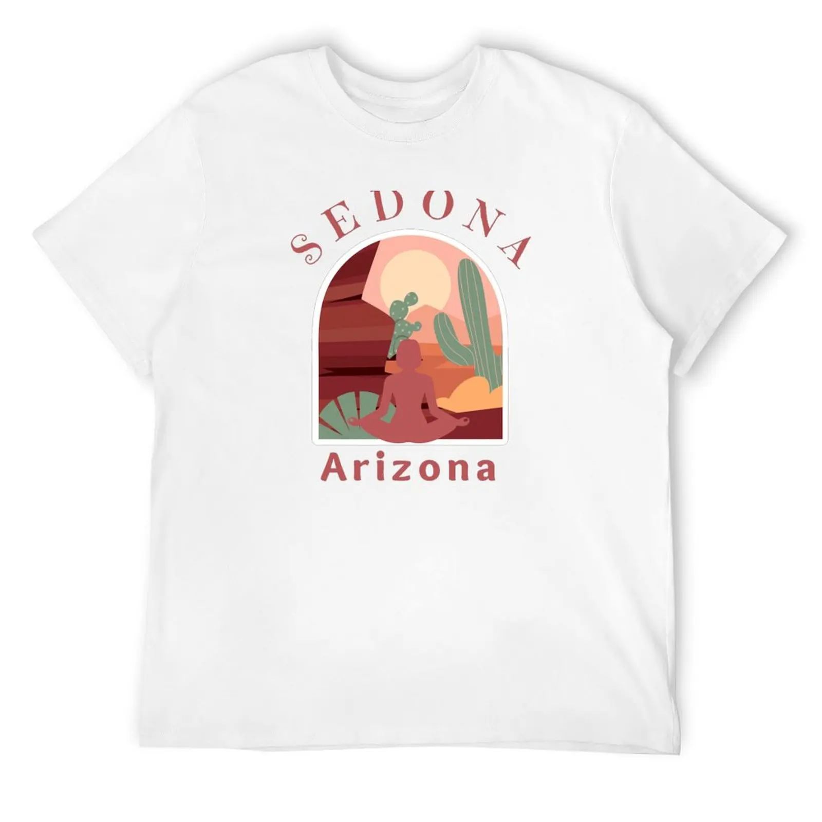 Spiritual Sedona Arizona- Red Text T-Shirt customs design your own Clothing black t-shirts for men