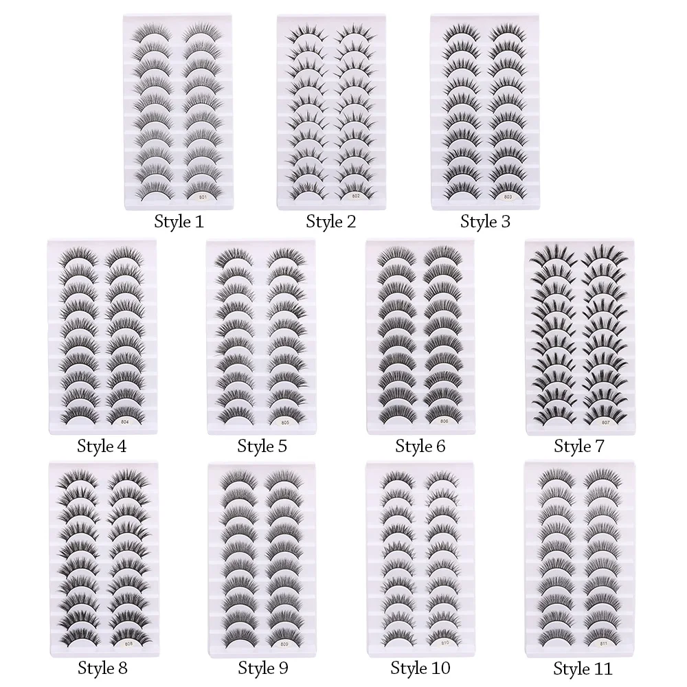 Women's Fashion Full Strip False Eyelashes Natrual Long Cruelty-free Fake Eyelash Handmade 3D Faux Mink Lash Eye Lash Extension