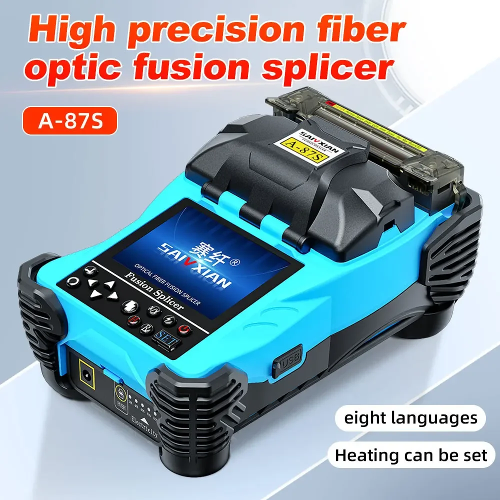 SAIVXIAN A-87S Multi-Language FTTH Fiber Optic Splicing Machine Optical Fiber Fusion Splicer Fiber Optic Tool Set