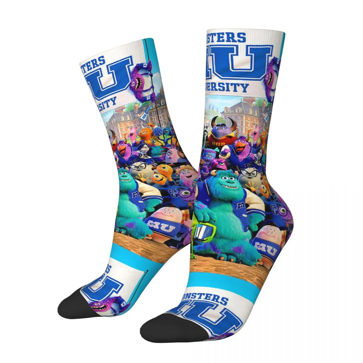 

Winter Warm Hip-hop Unisex Monsters University Poster Socks Sweat Absorbing Crew Socks