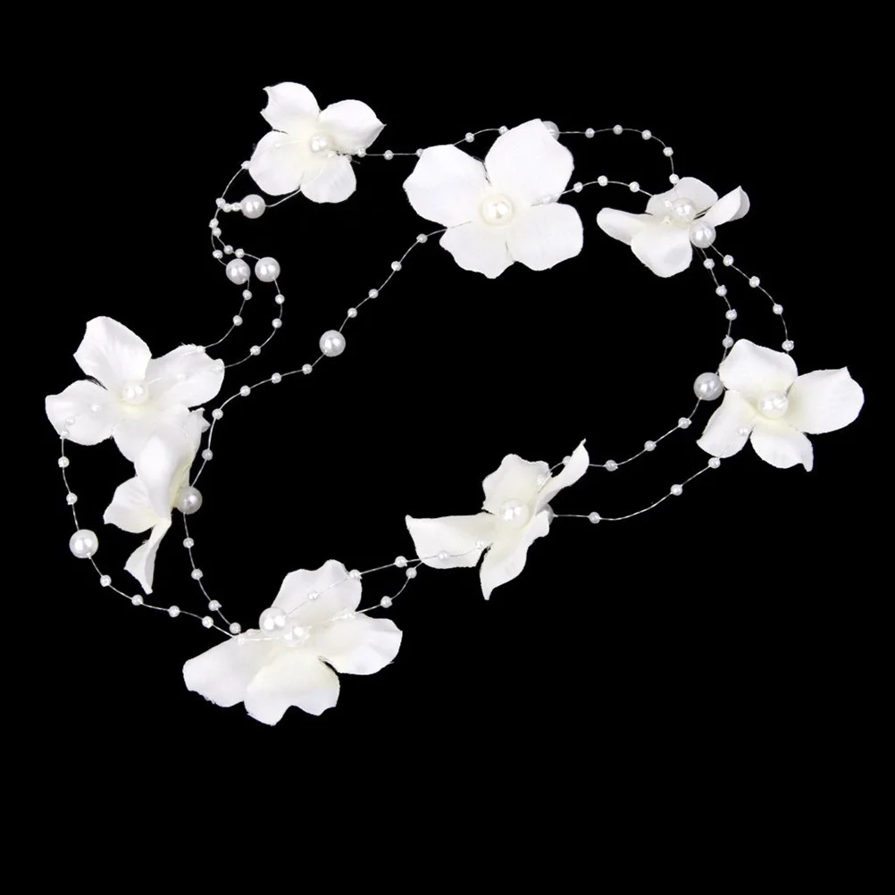 

Flower Hair Clip Pearl Fabric Headband For Women Bridal Hair Accessory Wedding Party Ceremony Dance Wear Headpiece