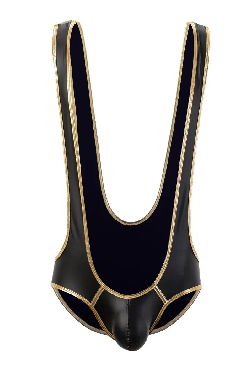 

Сексуальные мужские майки, борцовские трико, синглетный комбинезон, молодежный эротический боди из искусственной кожи, нижнее белье для геев, боди с бандажами