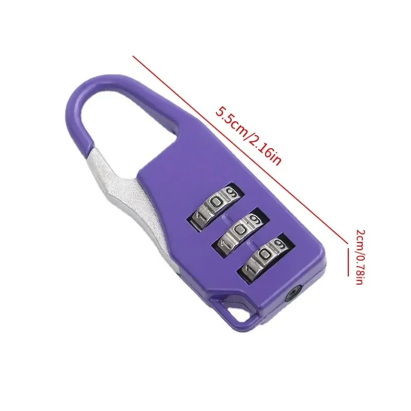 Small Zinc Alloy 3 Digit Password Lock for Cabinet Gym Drawer Code Changeable Locks Travel Luggage Security Padlock