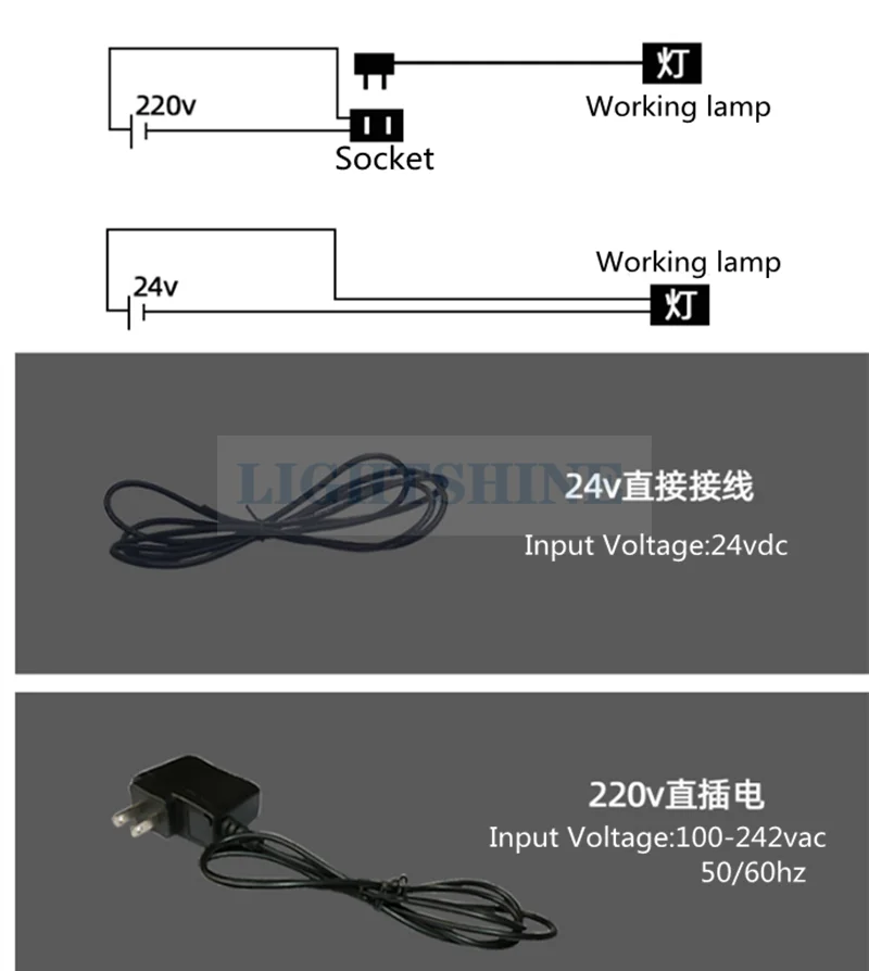 Led Waterproof And Explosion-Proof CNC Lathe 220v Machine Tool Working Lamp 24v Industrial Lighting 3w 9w