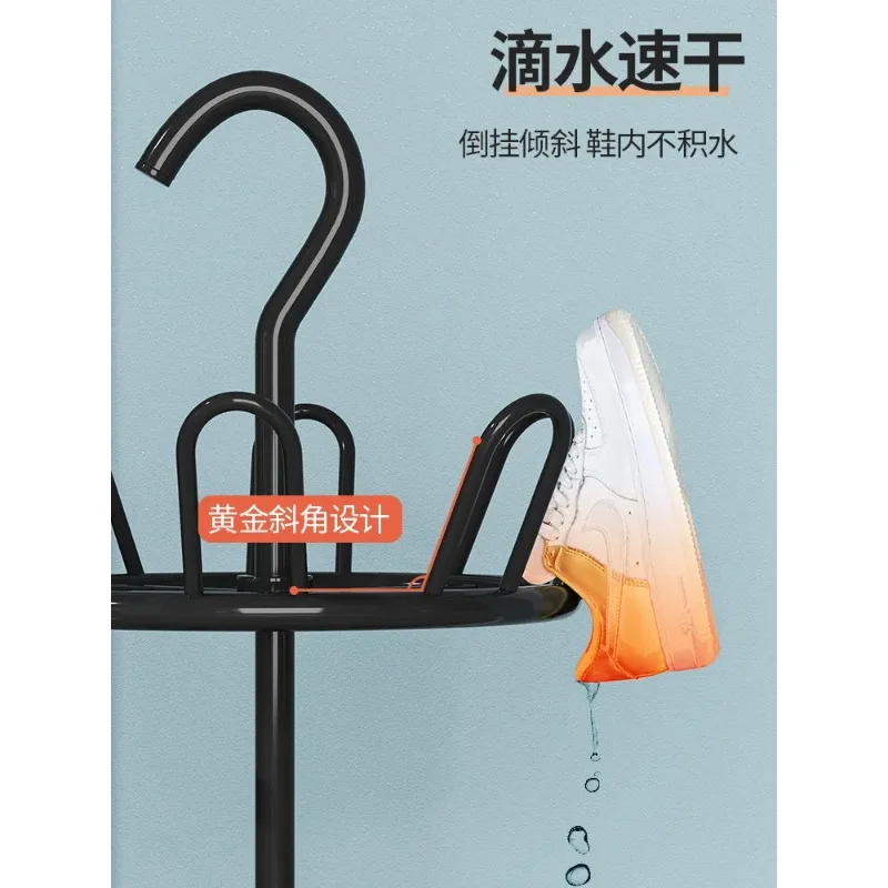 #Sandals rack drying shoe rack drying shoe artifact drying shoes outdoor balcony household hanging shoes floor slippers rotating