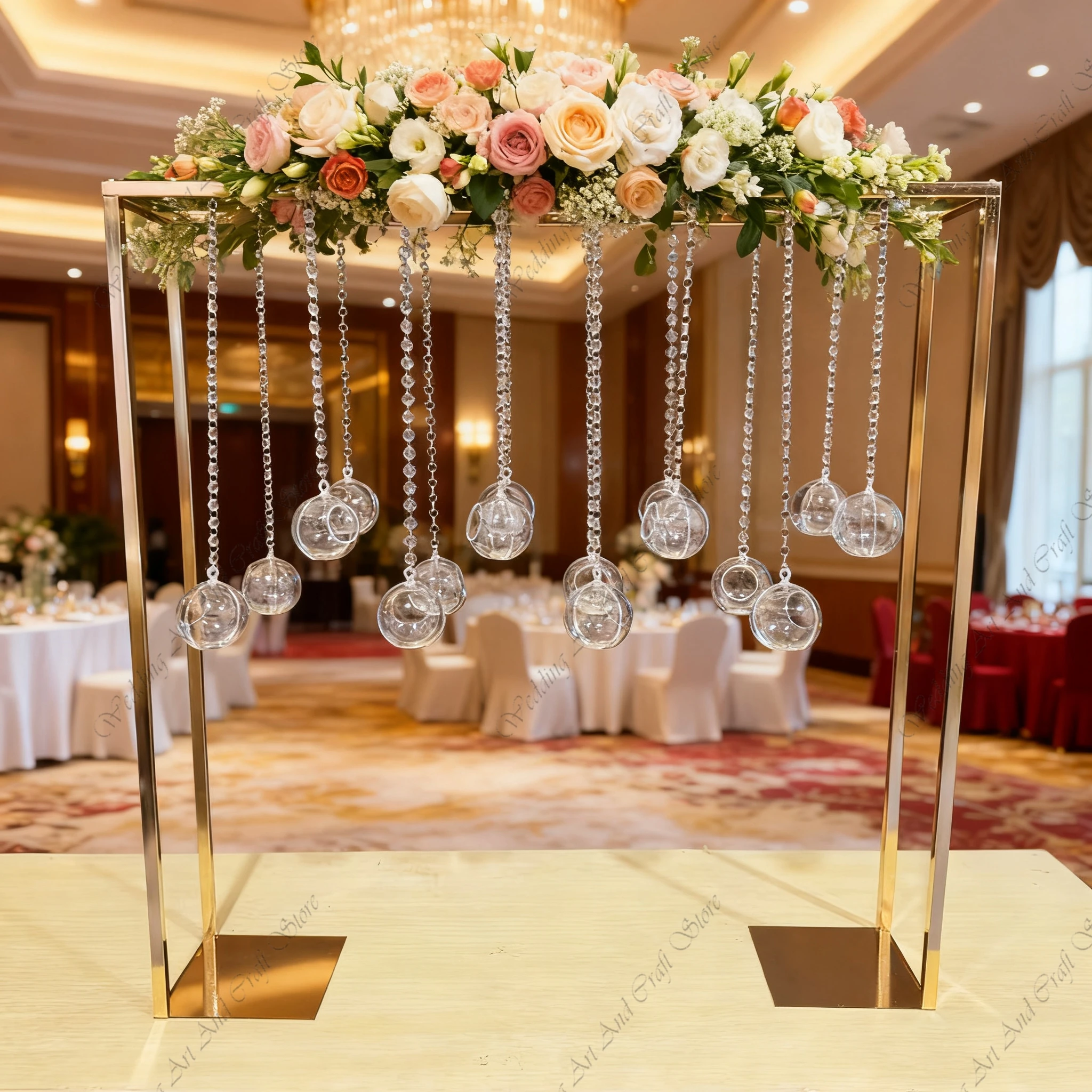 

6pcs f30 100cm Gold Metal Wedding Centerpiece Tabletop Floral Stands Candle Stand Holder Walkway Decoration Event Wedding iy484