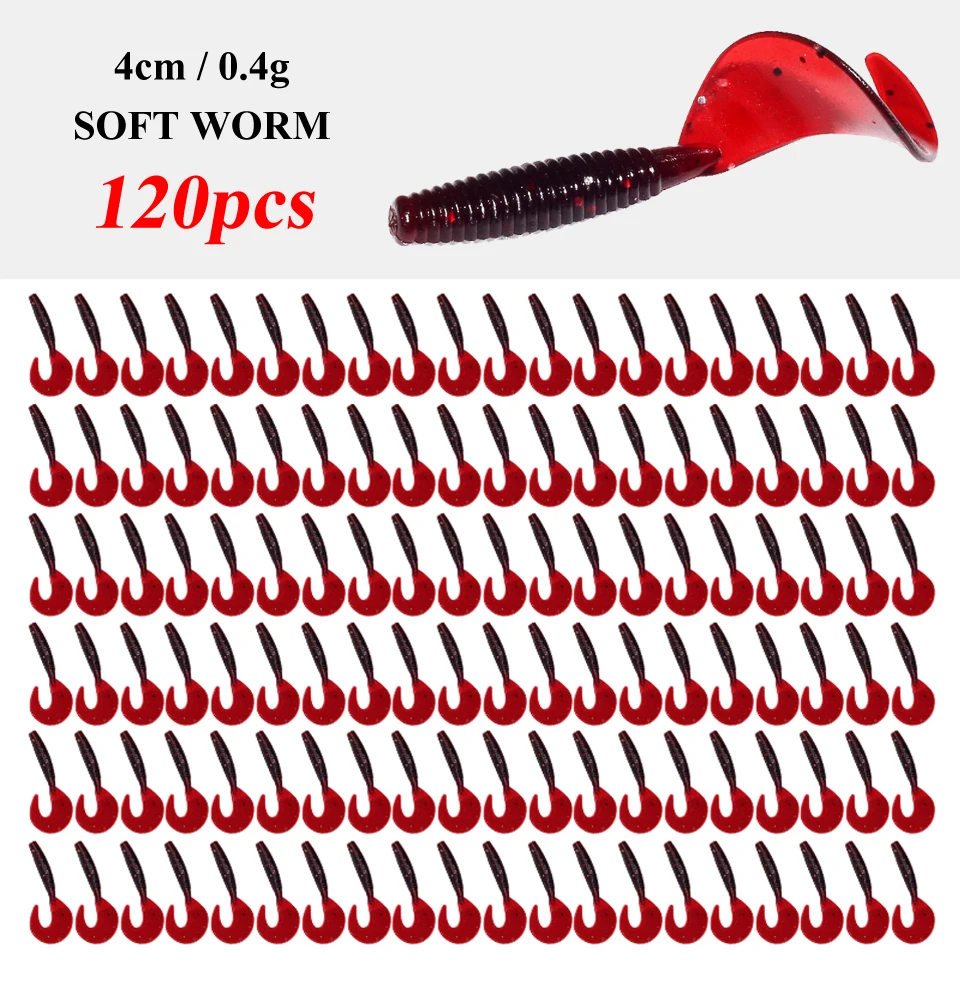 120 Stücke Neue Weiche Köder 4cm 0,4g Angelköder Kunststoff Silikon Wurm Moggot Grub Köder Salzwasser Wobbler Karpfen Swimbait für Hecht Werkzeug – Detail 5