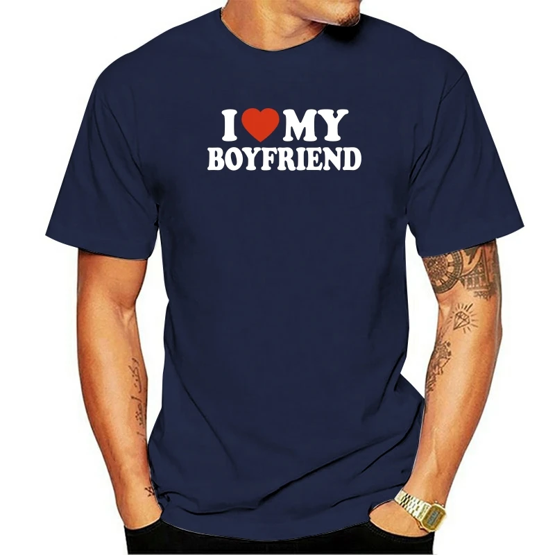 

Футболка «I Love My Hot Boyfriend Girlfriend» для мужчин и женщин, футболки для пар, хлопковая уличная футболка для влюбленных, повседневные футболки с короткими рукавами