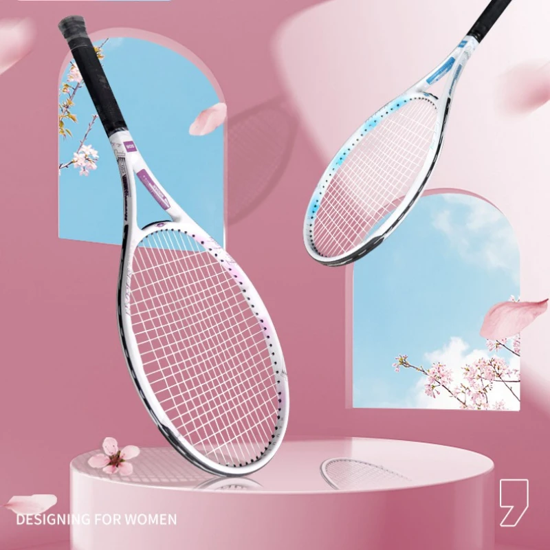 

Теннисная ракетка из углеродного волокна, легкий комплект тренировочных ракеток для детей и взрослых со встроенной рамой, высокоэластичная веревка