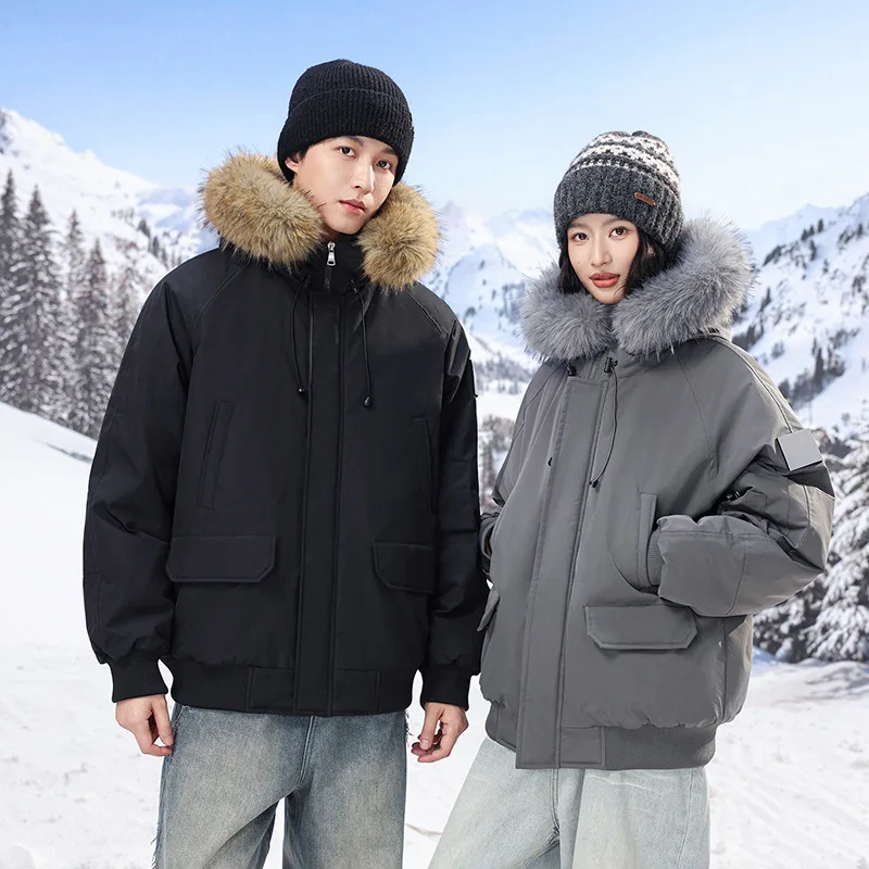 

Парные хлопковые куртки для мужчин и женщин: осенне-зимние, утепленные, повседневные, модные, теплые, ветрозащитные, утолщенные, с капюшоном, приталенного кроя, в уличном стиле