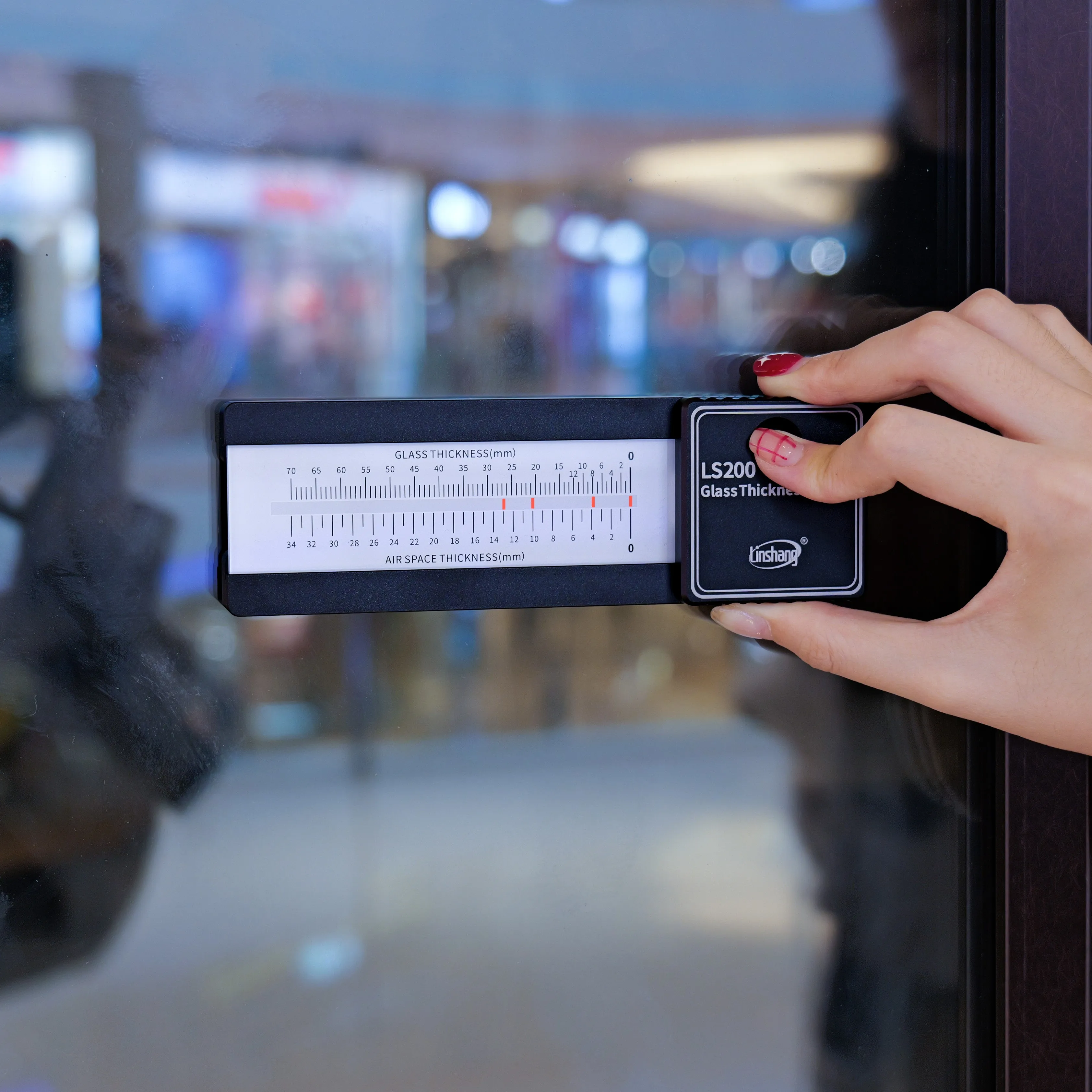 LS200 Glass Thickness Gauge for Single Double Layer Insulated Tri Glazing Building Glass Measurement ±0.5mm Accuracy