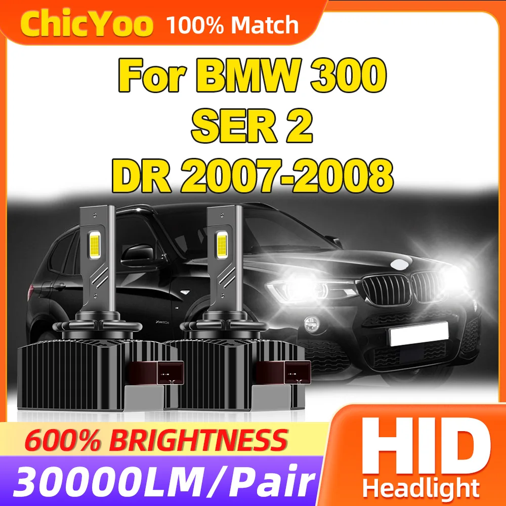 

30000LM HID Xenon Lights 120W LED Headlights 6000K White 12V Canbus No Error Auto Headlamp Bulbs For BMW 300 SER 2 DR 2007 2008