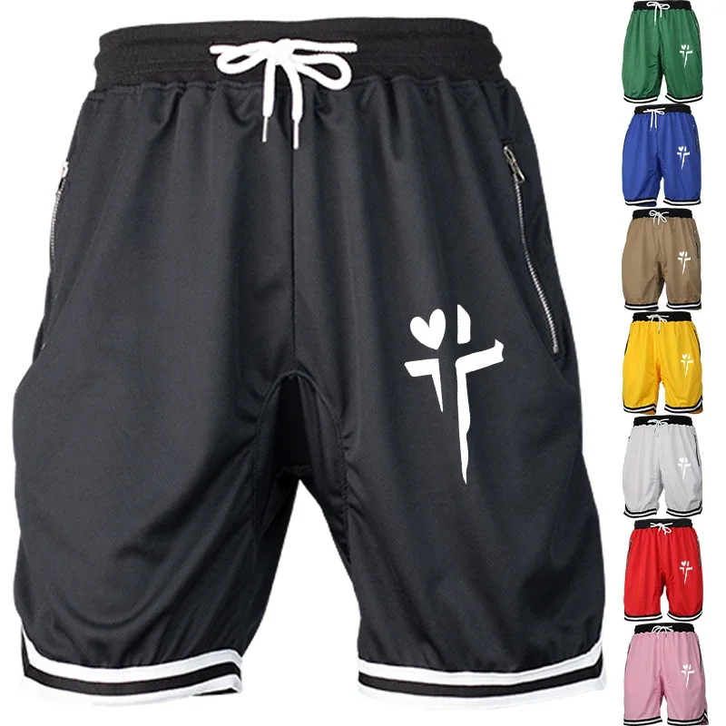 

Мужские летние спортивные повседневные баскетбольные свободные дышащие сетчатые спортивные штаны для фитнеса, модные шорты в стиле хип-хоп