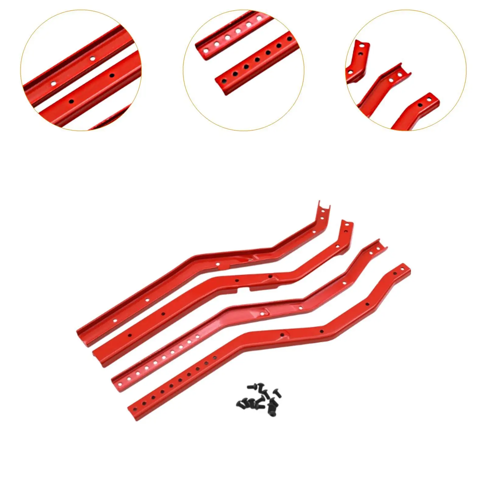 4x 1/10 RC Auto Chassis Rahmen Schienen Professionelle Robuste Einfach zu Installieren Ersatzteile für SCX10 III Auto Crawler Modell DIY Geändert