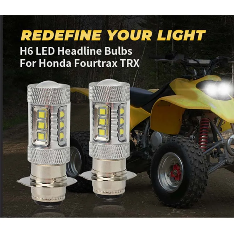 2PC 80W H6M LED Front Headlight Bulbs for Yamaha ATV Banshee Raptor Rhino YFZ350 YFZ450 YFM250 YFM350 YFM450 YFM660 YFM700