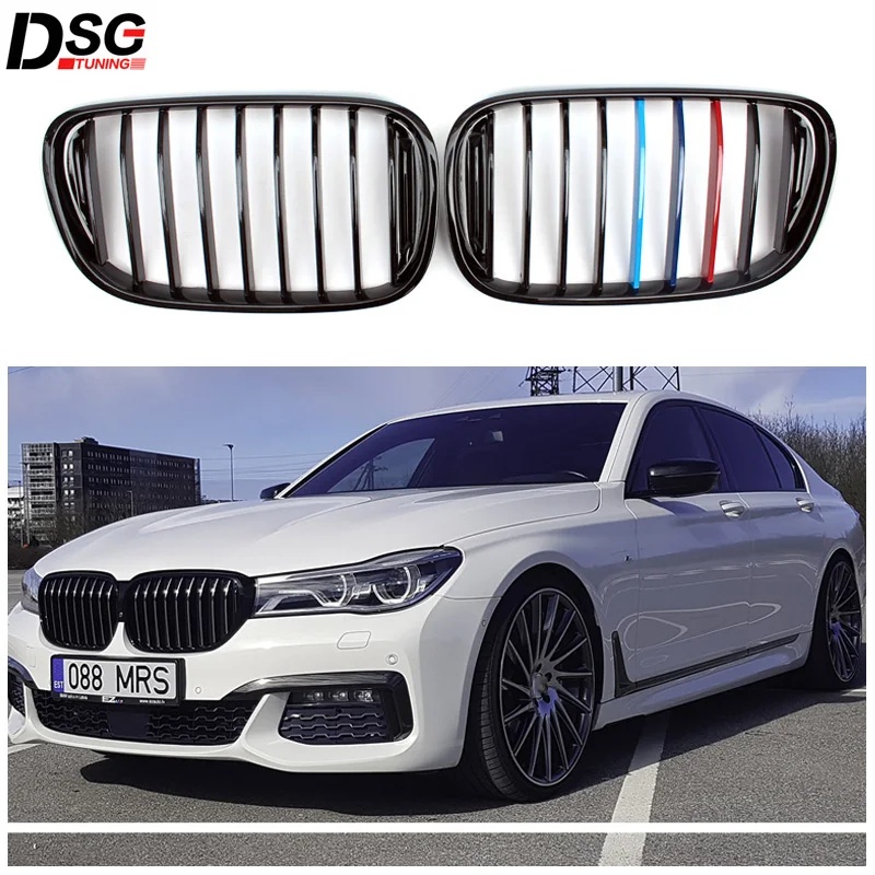 

For BMW 7 Series G11 G12 2015-2019 Pre-lci ABS Plastic Gloss/Matte Black Front Bumper Kidney Racing Grills Auto Styling Grille