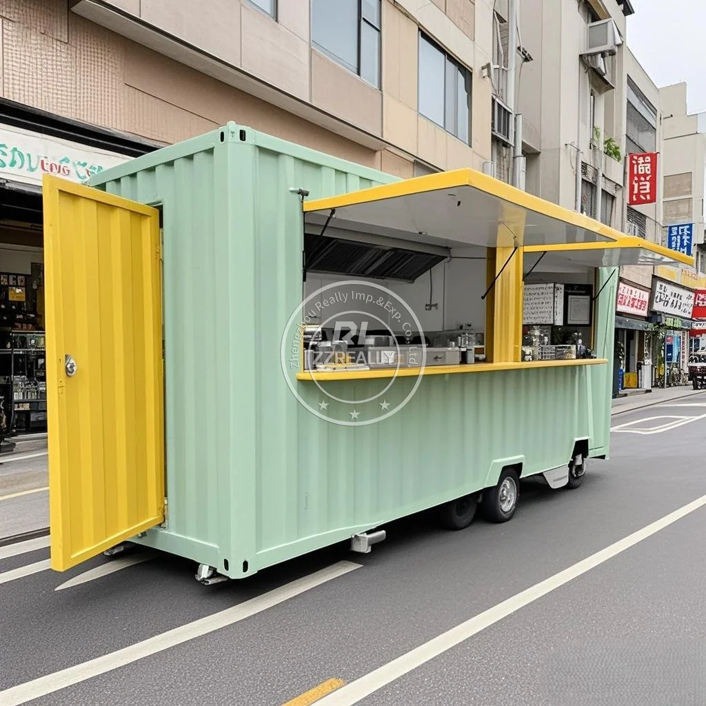 Kedai Kopi Kontainer Prefab 20FT Harga Rendah Custom Made Kontainer Mewah Restoran dan Bar Standar USA