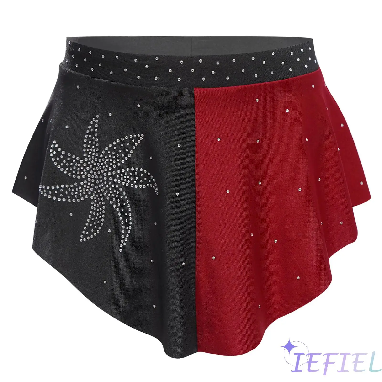 Crianças meninas profissional traje de dança jazz latino elegante saia de dança moderna cintura elástica brilhante strass jazz saia