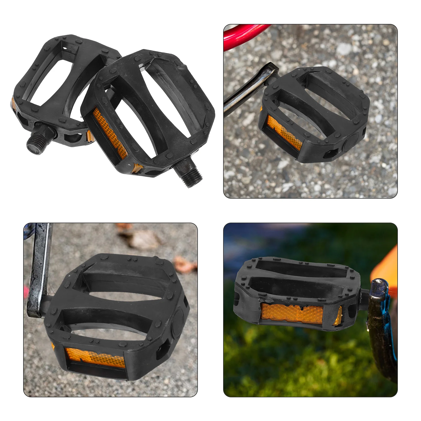 

1Pair Children Bicycle Pedals Non-Slip Plastic Kids Bike Pedals for Tricycles Mountain Bikes Toddlers Boys Girls Black
