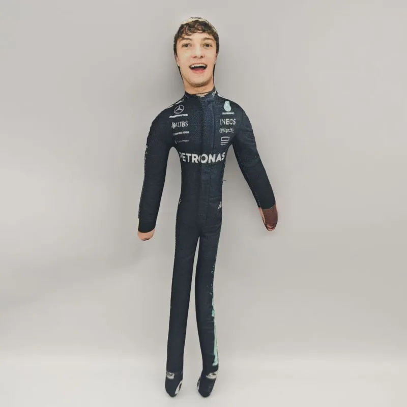 28cm George Russell Abstract Wire Skeleton Toy, Flexible Limbs Racing Driver Soft Plush Doll, Hilarious Stuffed Animal Gift