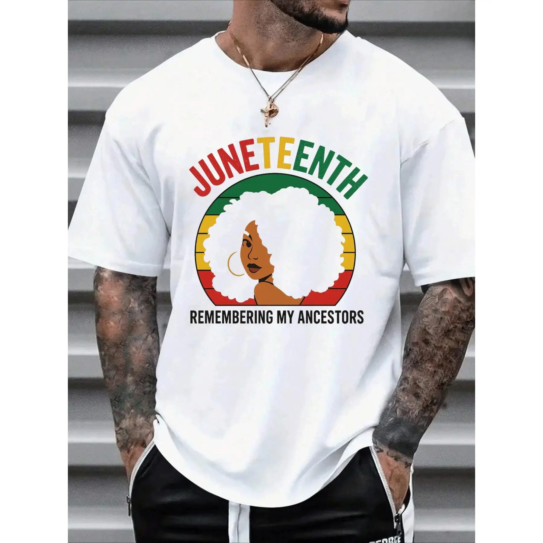

T - shirt Honoring Juneteenth: 'Juneteenth - Remembering My Ancestors' with Heritage - inspired Graphic