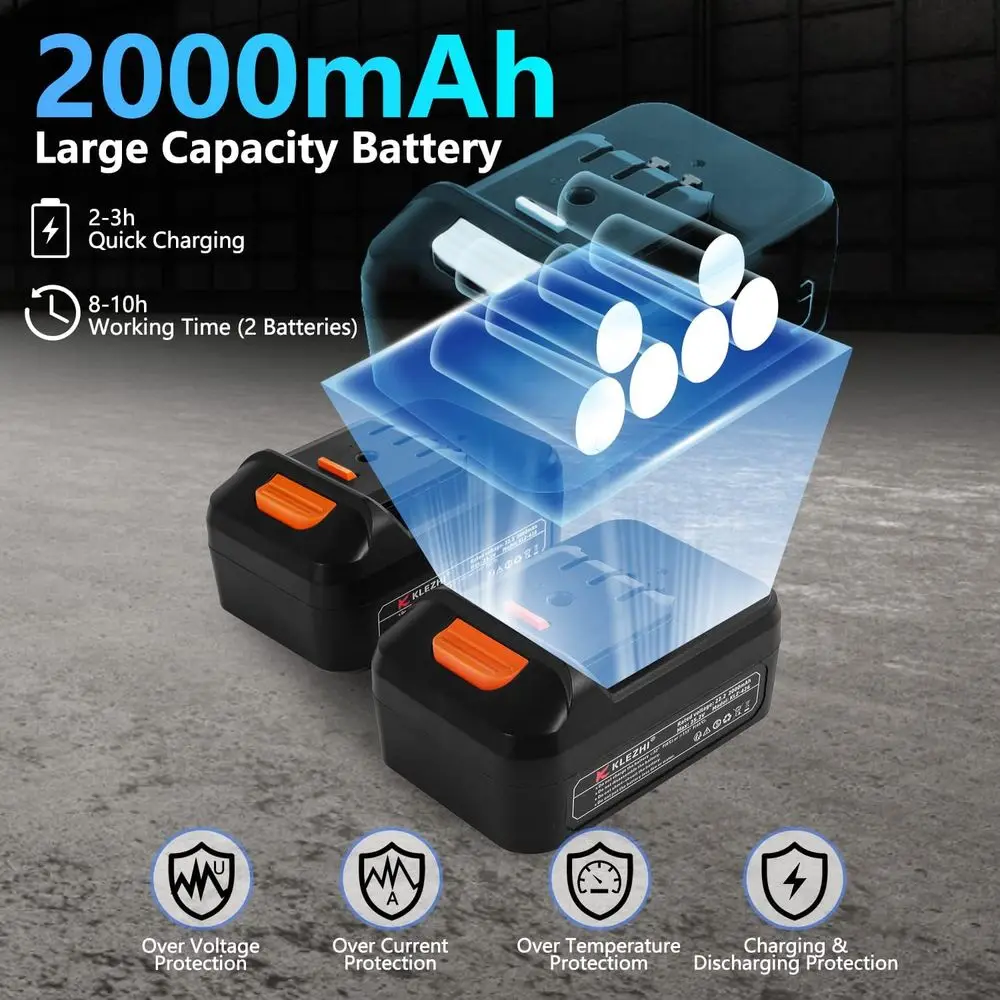 Tesouras de poda elétricas sem fio com display LED colorido, capacidade de corte de 32 mm / 1,26 polegadas, bateria recarregável de lítio 2 x 2 Ah