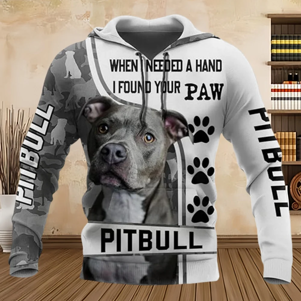 Men Hoodies Fashion Animal Dog Print Casual Pullover Sweatshirts 3D Pattern Comforts Comforts Long Sleeves Tops Men's Clothing