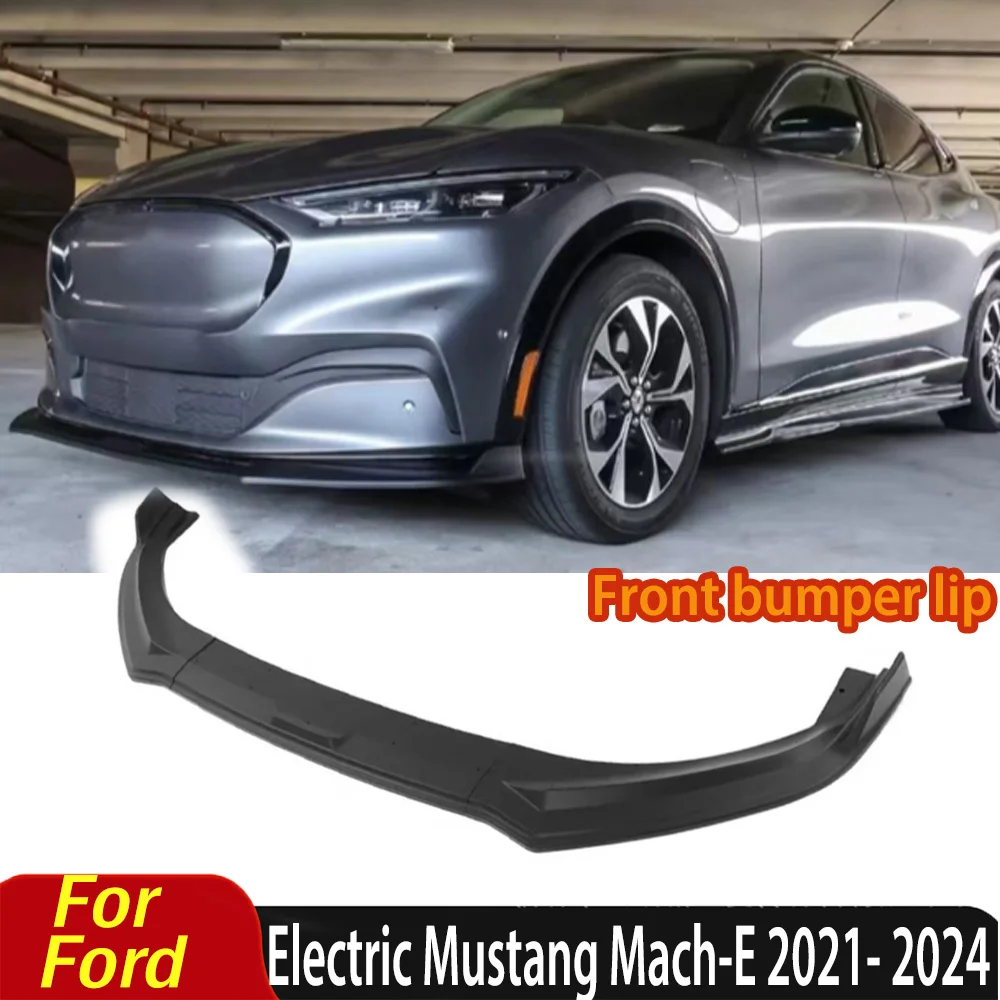 Car Front Bumper Lip for Ford Electric Mustang Mach-E 2021 2022 2023 2024 Spoiler Splitter Diffuser Auto Accessories Body Kit
