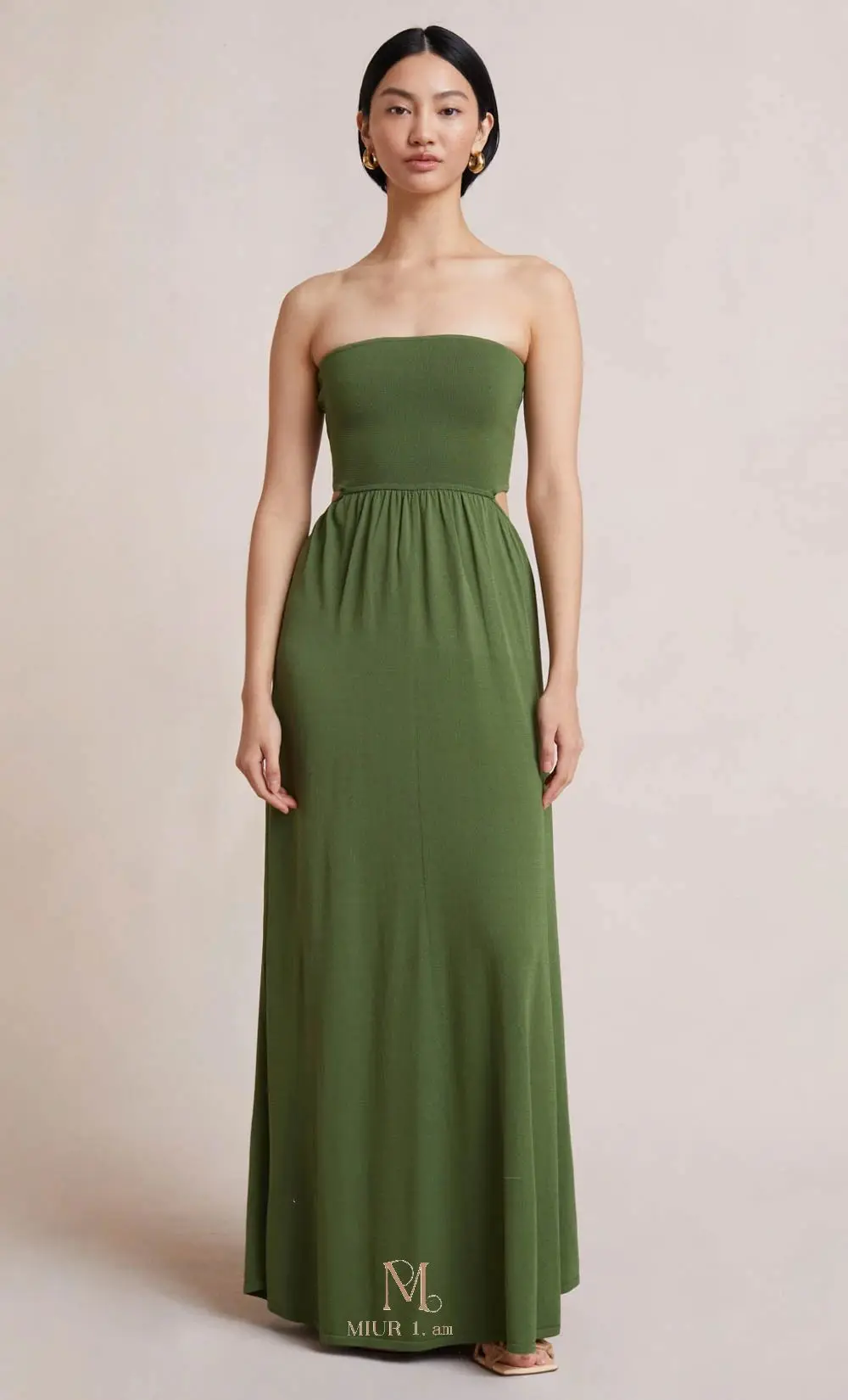 Vestido Midi Becbridge Kendall de Verano, Colorido, con un Hombro Descubierto, Cintura Alta, Estilo Vintage, Sin Mangas, Cort...