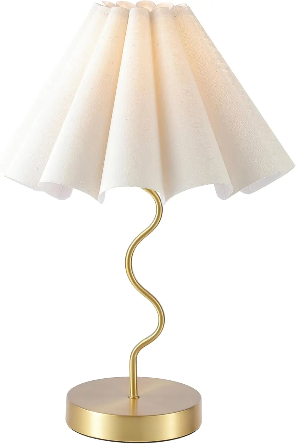 

Pleated Table Lamp with Linen Shade, Modern Bedside Lamp for Bedroom Home Office Decor