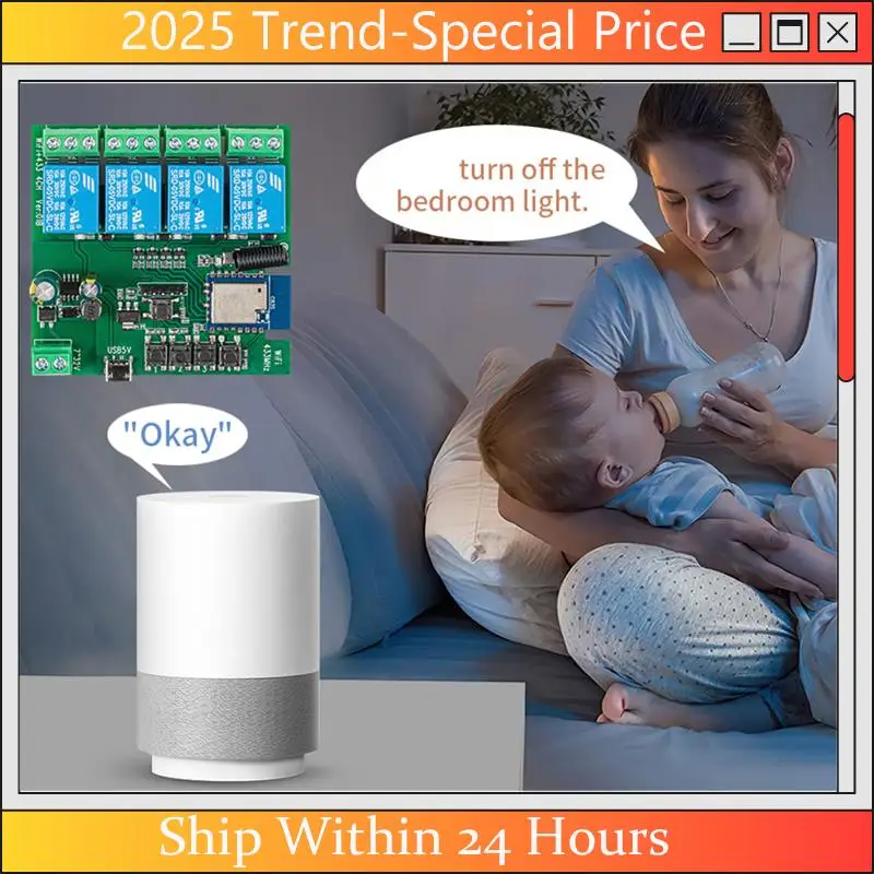 

CHYY Top 4CH Tuya Wifi Smart Switch Switch DIY Timer+Remote 85-265V USB 5V 2.4G Wifi Smartlife Home Automation Module For IFTT A