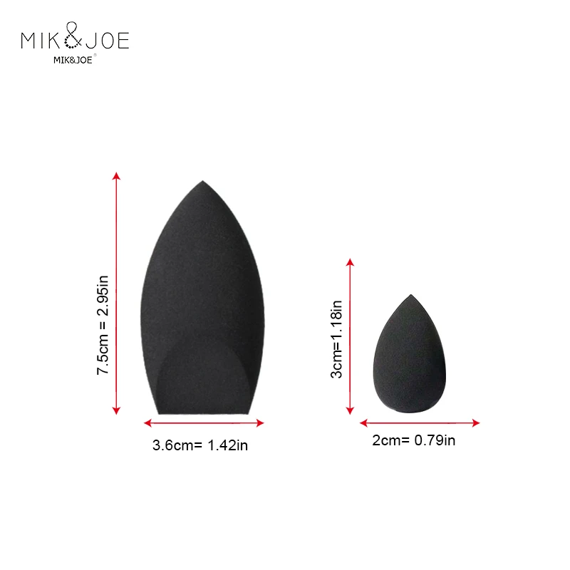 2 Stück schwarzes Beauty-Schwamm-Ei – latexfreier, wiederverwendbarer Make-up-Mixer für makellose Grundierung, Kontur und Highlight