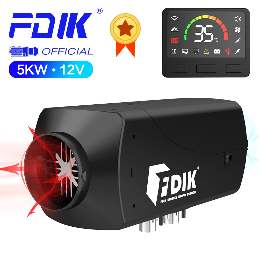 FDIK Air Diesel Heater 5KW 12V Parking Heater Car Heater Stove Heater Autonomous Heater for Car Bus Trailer