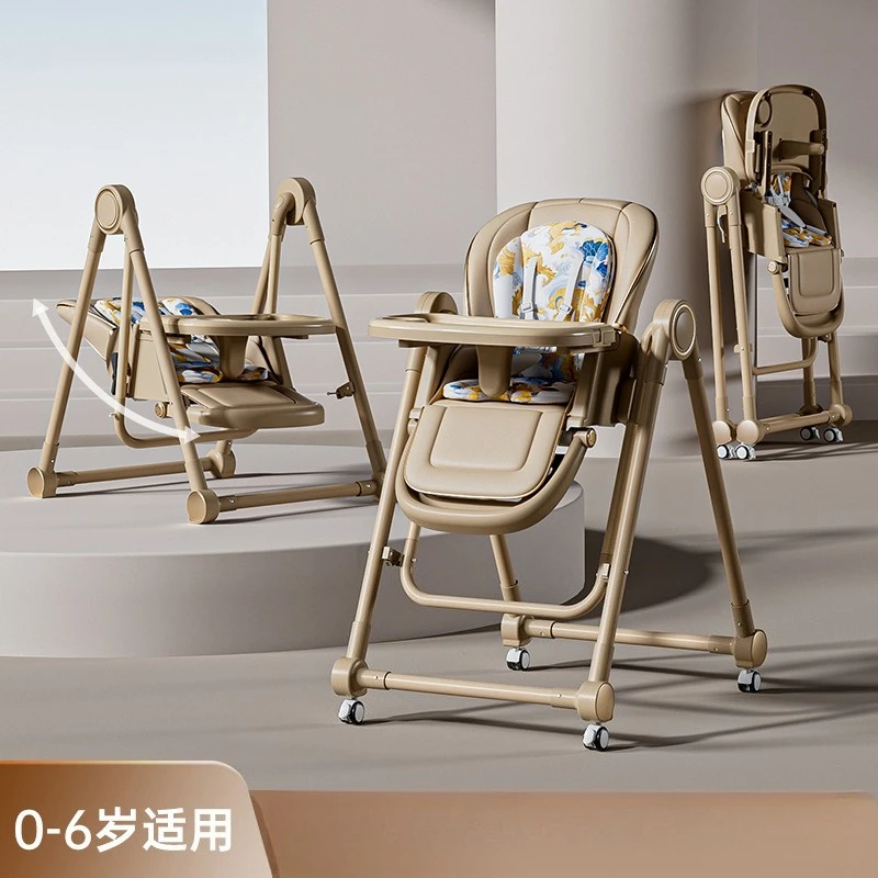 Baby Dining Chair Multifunctional Foldable Home Portable Baby Dining Table Seat Children Rockable Reclining Chair