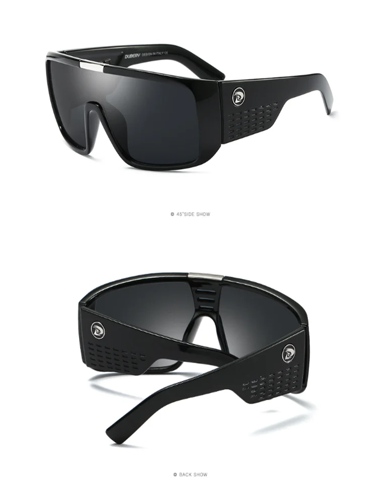 DUBERY New Sunglasses Big Glasses Frame One-piece Lens Cycling Sports Goggles Windproof Sand Sunglasses