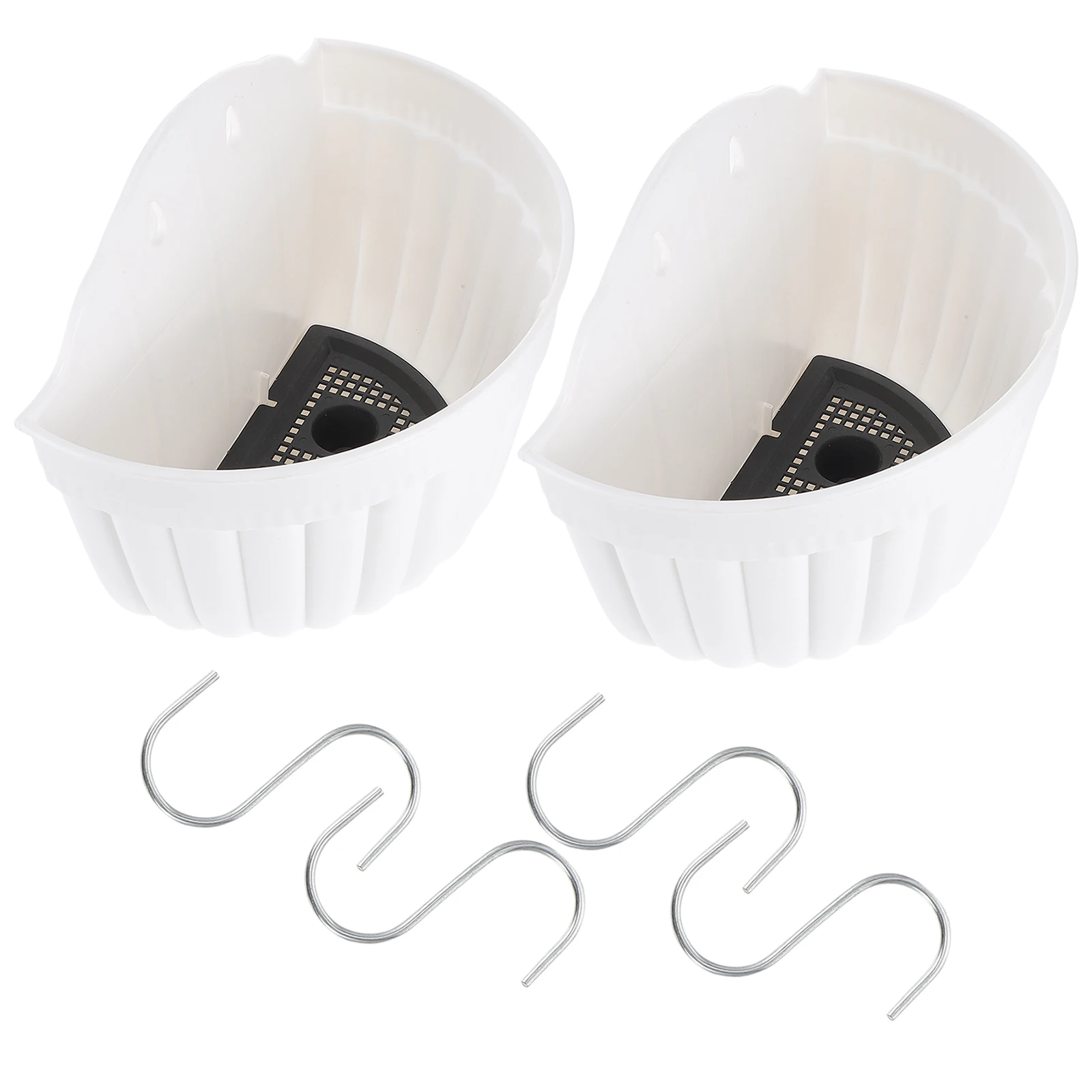 

2 Pcs Hanging Flower Pot Half Round Large White Planter Hanger Indoor Decorative Hanging Flowerpot Garden Vase